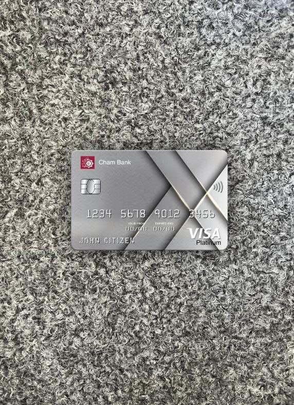 Download Syria Cham Bank visa platinum card photolook front Photoshop template